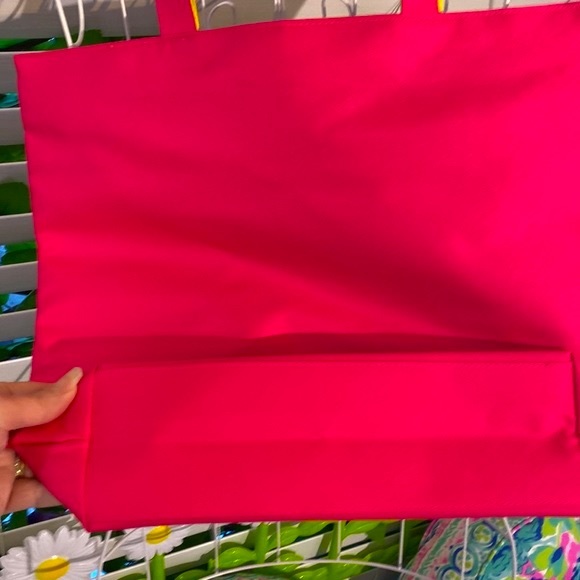 NEW! Lancôme hot pink and neon yellow tote - Picture 4 of 8